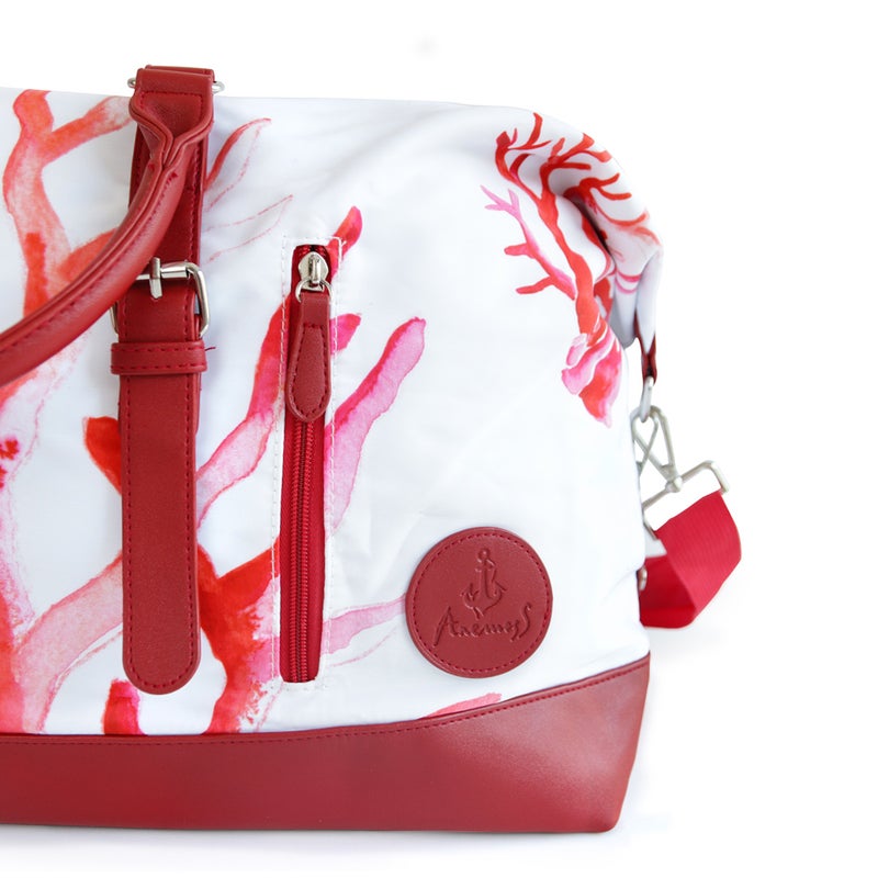 Anemoss Travel Duffel Bag, 50L Large Capacity, Oxford Polyster Blend Luggage Bag, Travel Bag with Zipper and Pockets, Duffel Bag for Gym Sports Fitness, Travel Hand Luggage Bags, Coral Design Tote Bag - Image 4