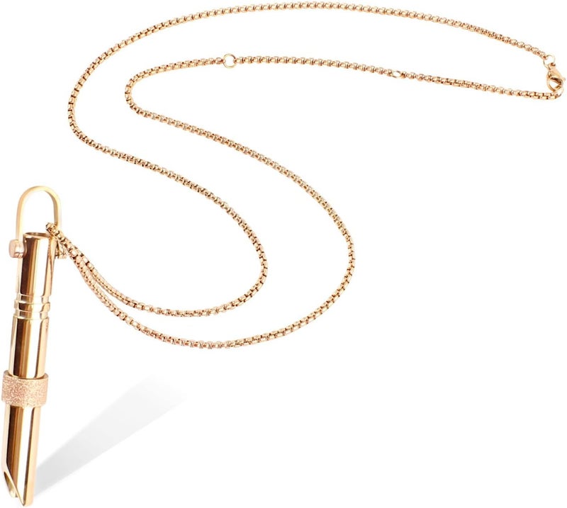 Excefore Mindful Anxiety Relief Necklace - Stainless Steel Anapana Breathing for Habit Exercises, Meditation, Stress Relief - Valentine Gift (Gold) - Image 1