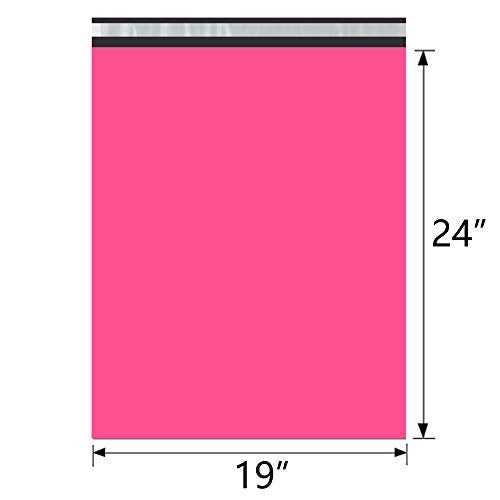 UCGOU Poly Mailers 19x24 Inch Hot Pink 50 Pack Extra Large Shipping Bags Strong Thick Mailing Envelopes Self Seal Adhesive Waterproof and Tear Proof Boutique Postal for Clothing Quilt and More - Image 2