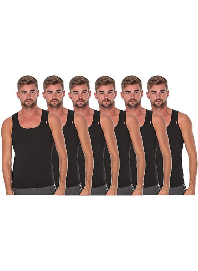 COTTONIL Plain Basic Scoop Neck Sleeveless Undershirts Pack Of 6 