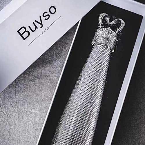 Buyso Bling Water Bottle Rhinestone Diamond Water Bottle Reusable Insulated Stainless Steel Bling Premium Aesthetic Gift (Princess, silver) - Image 3