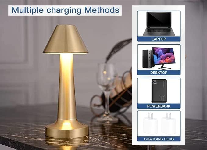 EVERMALL Portable LED Table Lamp3 Color Touch Sensor Rechargeable Desk Lamp3Levels Brightness Room Decor Table LampBedside LampNight Light for Kids NurseryDining Room Lamp - Image 3