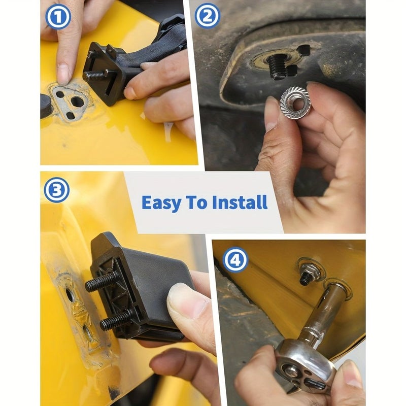 Pair Black Hood Lock Compatible With 1997 2006 Jeep Wrangler TJ Aftermarket Replacement - Image 4