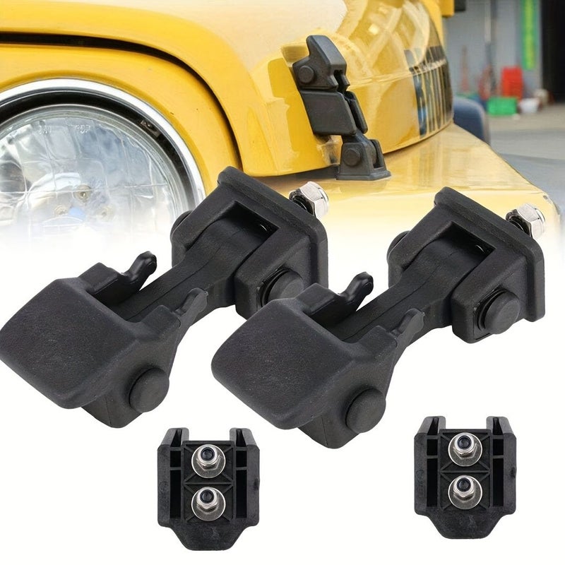 Pair Black Hood Lock Compatible With 1997 2006 Jeep Wrangler TJ Aftermarket Replacement - Image 5