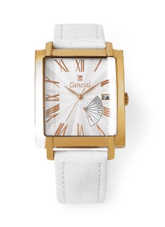 GENEVAL Leather Strap Analog Wrist Watch GL141RWW - 30.6mm - White  - Image 1