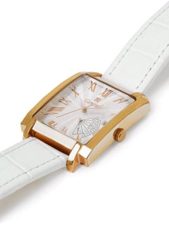GENEVAL Leather Strap Analog Wrist Watch GL141RWW - 30.6mm - White  - Image 2
