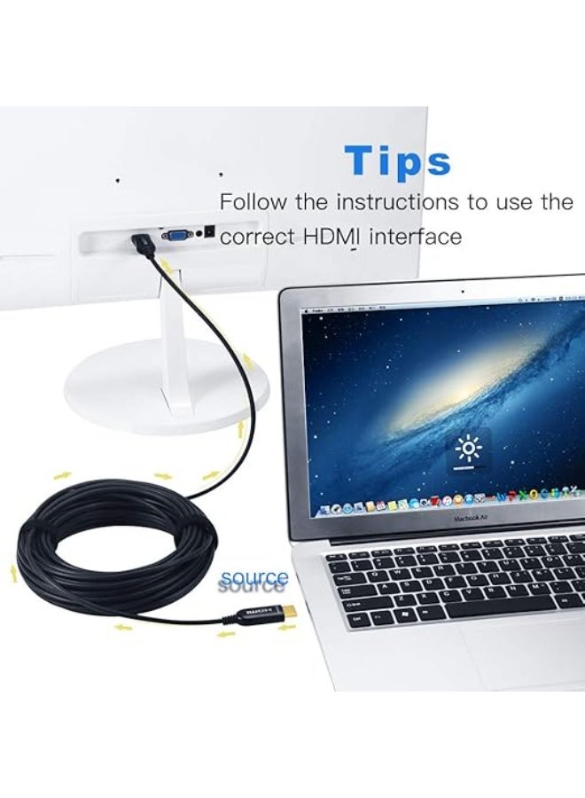 كابل ألياف بصرية HDMI 2.0 بدقة 4K عند 60 هرتز، HDR فائق مع ARC، متوافق مع HDTV، صناديق التلفزيون، PS4 – متوفر بأطوال 10م، 15م، 20م، 30م، 50م - Image 2