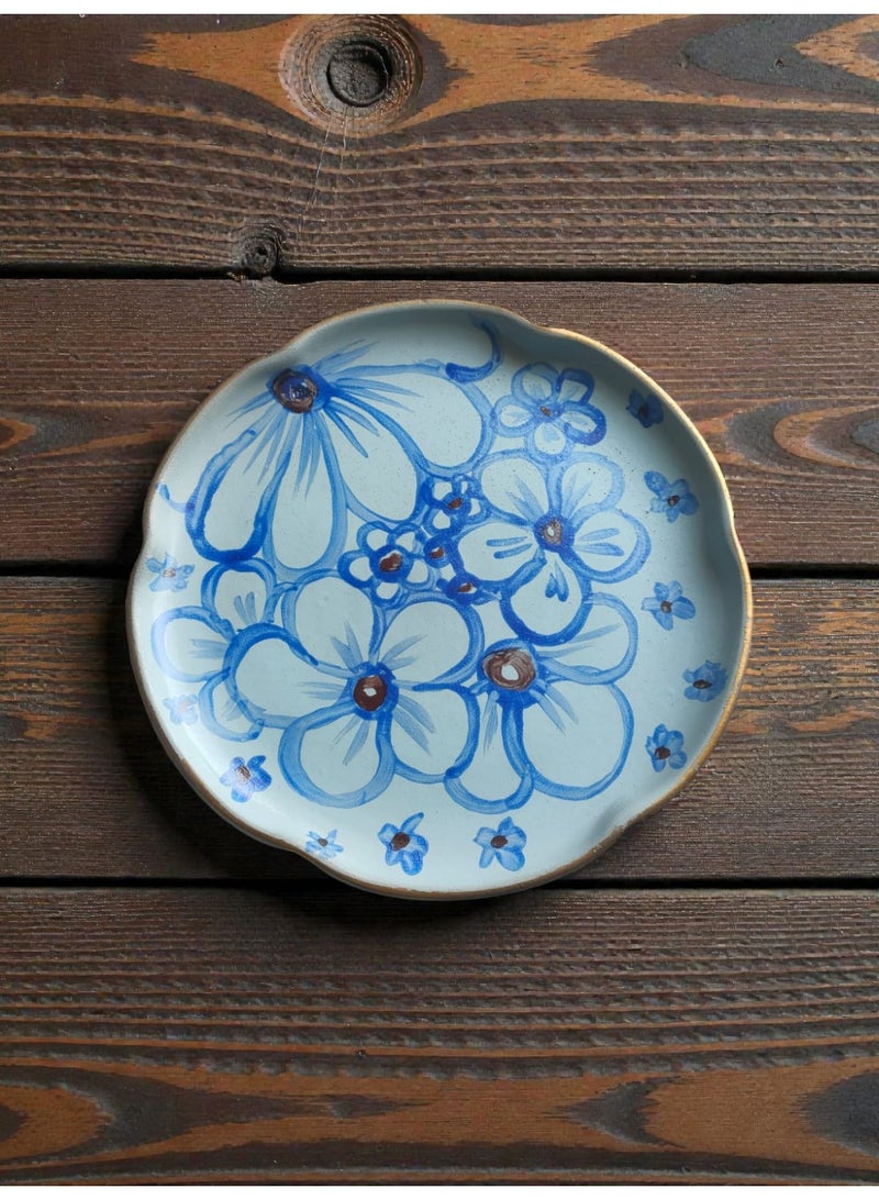 كلور زون بوتري طبق من الفخار و الخزف رسم يدوي للديكور ولتقديم الطعام آمنة للاستخدام في الميكروويف وغسالة الأطباق والفرن، خفيفة الوزن ومقاومة للخدش 20 سم - Image 1