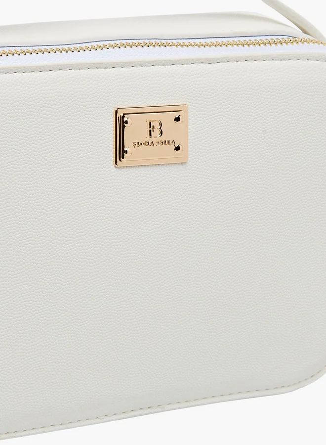 Flora Bella By Shoexpress Textured Crossbody Bag with Chain Strap and Zip Closure