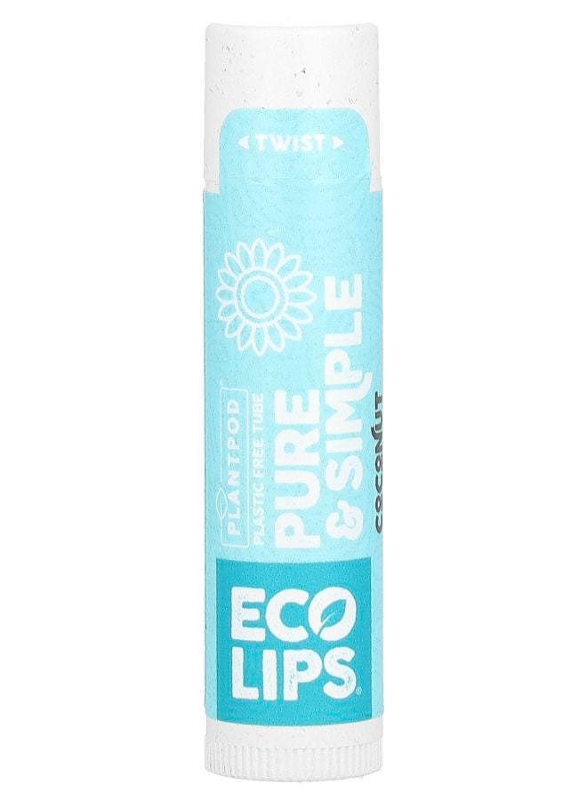 Eco Lips Pure & Simple Lip Balm Coconut 0.15 oz (4.25 g)
