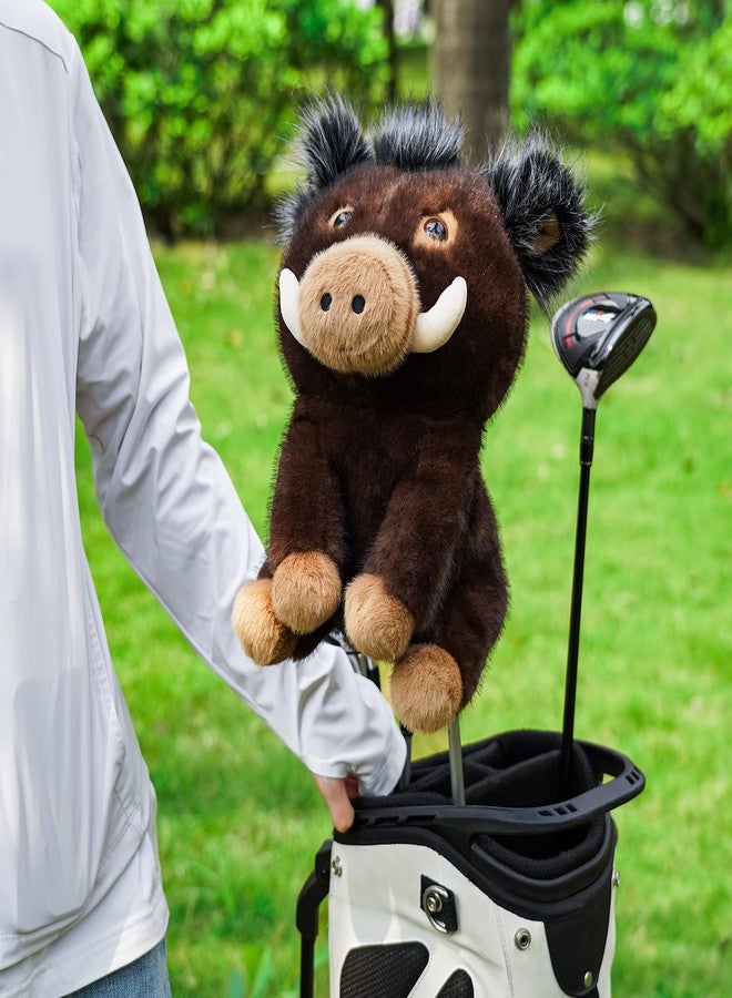 Big Crazy Driver Headcover, Wild Boar Plush Golf Head Covers, Design of Plush Animals, Soft Lining for Club Protection, Funny Golf Club Covers, Gift for Men and Women - Image 2