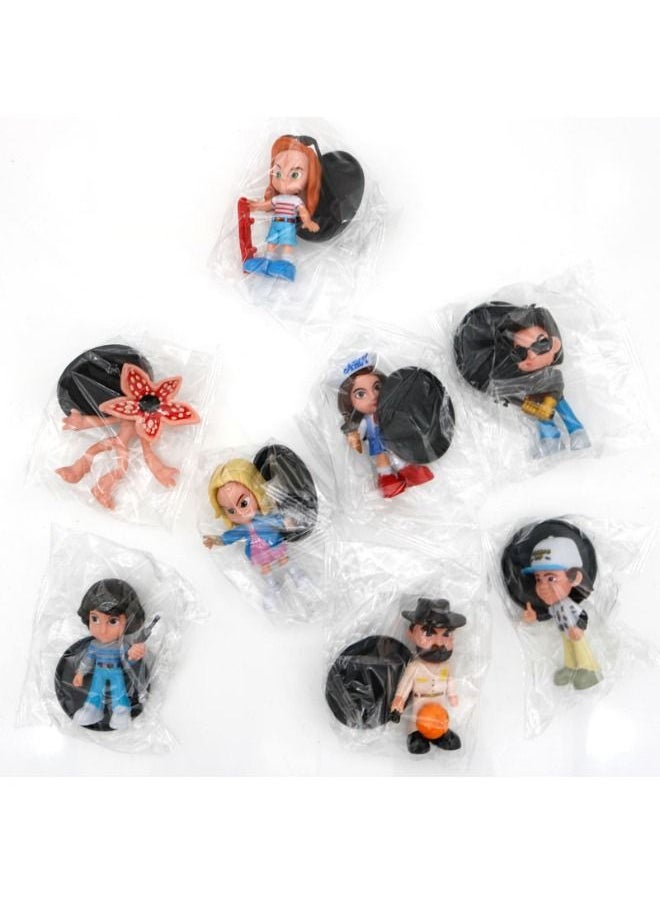 Stranger Things - 8-Piece Stranger Things Statue Model Action Figure Toy Collection Set With Bases, Head Movable Super Collectible Figure Toy 0.3kg - Image 1