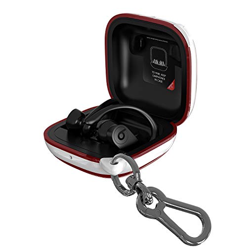 ANKASI Compatible Powerbeats Pro Case Cover, Full Protective Shockproof Anti-Slip Silicone Case for Beats Powerbeats Pro 2019 (White Edge+Burgundy) - Image 1