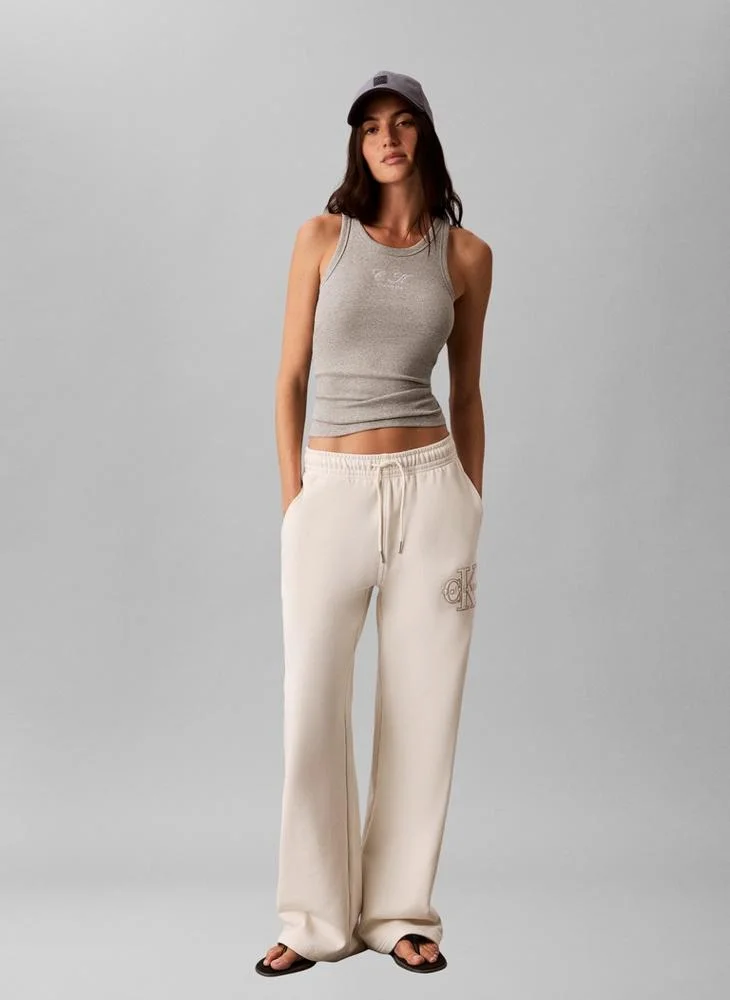 Calvin Klein Jeans Tofu Textured Monologo Embroidery Terry Joggers for Women | Best Price UAE