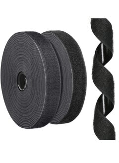 General Self Adhesive Hook and Loop Strips Tape Roll Black Heavy Double Sided Sticky Duty Industrial Strength Fastener Interlocking for Household Kitchen School Office Set of 2  - Image 1