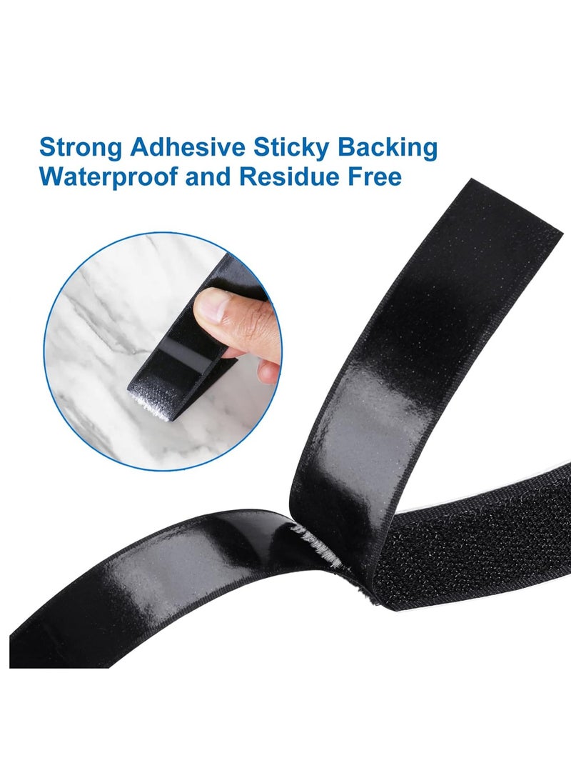 General Self Adhesive Hook and Loop Strips Tape Roll Black Heavy Double Sided Sticky Duty Industrial Strength Fastener Interlocking for Household Kitchen School Office Set of 2  - Image 5