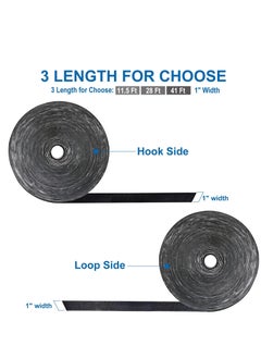 General Self Adhesive Hook and Loop Strips Tape Roll Black Heavy Double Sided Sticky Duty Industrial Strength Fastener Interlocking for Household Kitchen School Office Set of 2  - Image 2