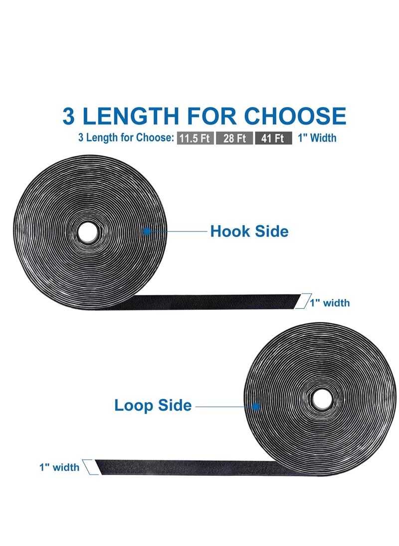 General Self Adhesive Hook and Loop Strips Tape Roll Black Heavy Double Sided Sticky Duty Industrial Strength Fastener Interlocking for Household Kitchen School Office Set of 2  - Image 2