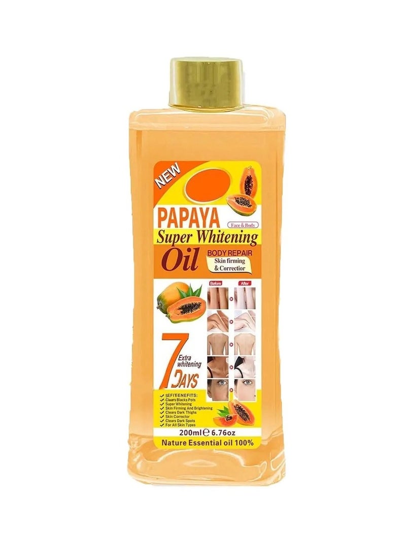 PAPAYA 7 Days Super Whitening Papaya Oil, Papaya Skin Lightening Oil 