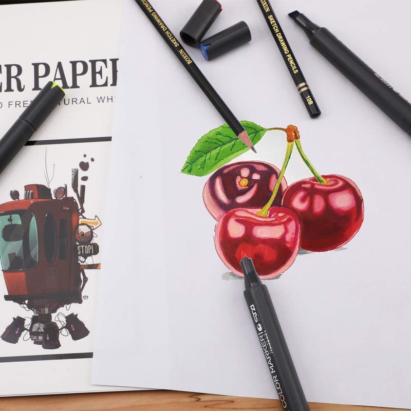 BOXUN Premium 50 Sheets Sketch Marker Paper Pad, Bleedproof Artist Drawing Paper, 8.27 x 11.69 Inch - Image 5