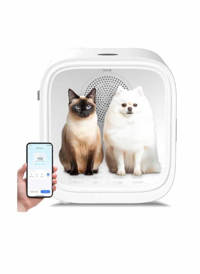 CATLINK 65L Anti-Stress Pet Dryer Box,360° Automatic Ultra Quiet Dog Dryer Box with 9 Safety Protection,Smart Temperature Control via APP Control,Cat Dryer Box for Cats and Small Dogs