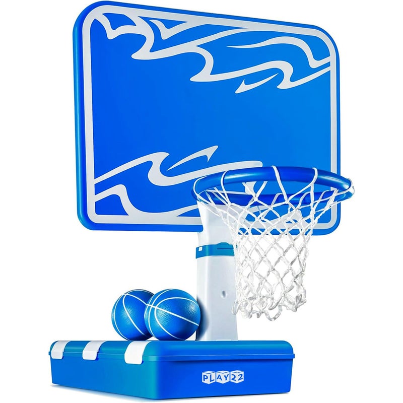 Play22 Swimming Pool Basketball Hoop 4 Adjustable Height Revolutionary Base and Storage System Large Backboard 33x 54 Pool Toys Basketball Game Includes 2 Balls and Pump - Image 2