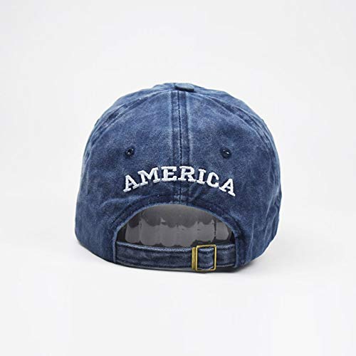 Mealah Men's American-Flag Baseball-Cap Embroidery - Washed Adjustable USA Dad Hat for Women Navy - Image 5