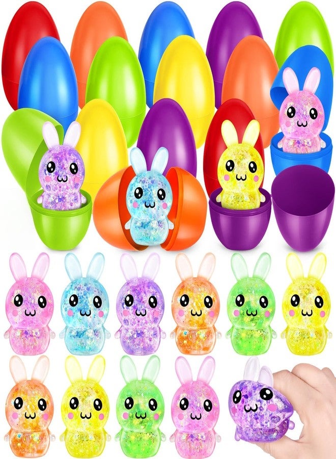 OCHIDO 12 Pack Easter Eggs Filled with Bunny Squeeze Toys, Easter Basket Essentials, Prefilled Easter Eggs with Toys for Easter Basket Stuffers, Easter Party Favors, Easter Egg Hunt, Classroom Prizes - Image 1