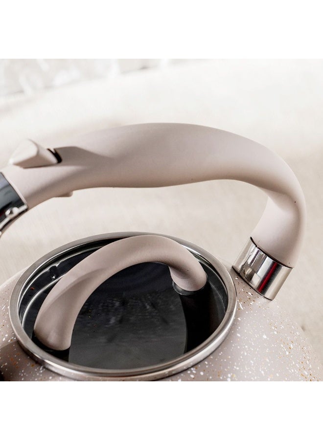 Chef's Delight Chef's Delight Stainless Steel Whistling Kettle Durable High Quality Tea Kettle with Whistle Ideal for Boiling Water Elegant Design Perfect for Kitchen and Daily Use2.8L Beige  - Image 2
