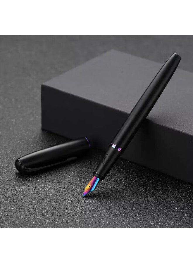 Pimio Pen قلم التوقيع هدية مكتبية للأعمال للكبار للطلاب قلم الخط للرجال والنساء هدية عيد الميلاد قلم حبر إيريديوم سلسلة مالاغا 916 أسود ملون - Image 1