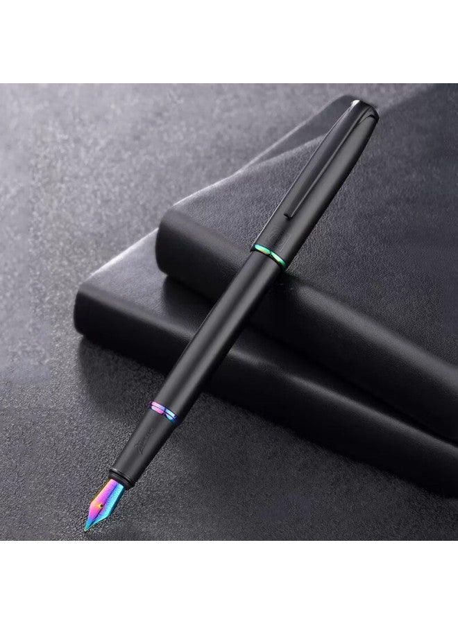 Pimio Pen قلم التوقيع هدية مكتبية للأعمال للكبار للطلاب قلم الخط للرجال والنساء هدية عيد الميلاد قلم حبر إيريديوم سلسلة مالاغا 916 أسود ملون - Image 2