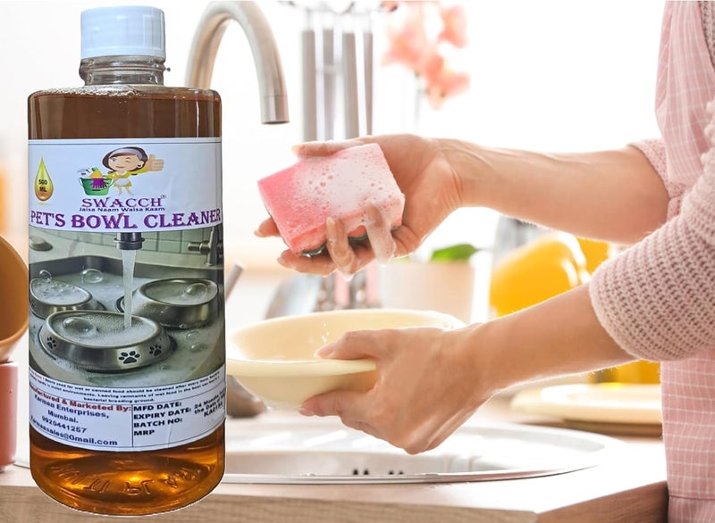 swacch Pets Bowl Cleaner I Pet-Safe Bowl Cleaner Liquid I 500ml Haldi Chandan - Image 1