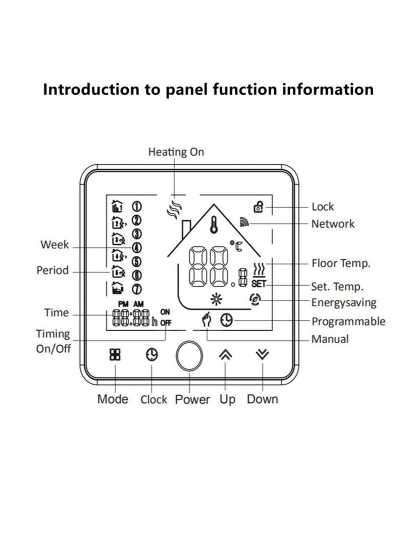 Excefore - Smart Thermostat, WiFi Thermostat, Energy Saving Thermostat, LCD Touch Screen Temperature Controller with Alexa, for Electric Heating, Gas Boiler, Floor Heating (White) - Image 1