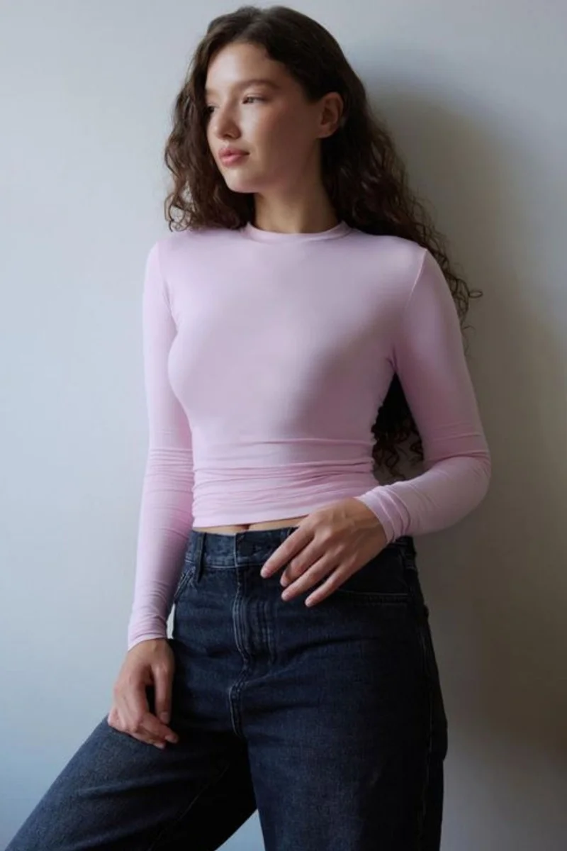 بيبانتولون BIPANTOLON Women's Slim Fit Crew Neck Blouse