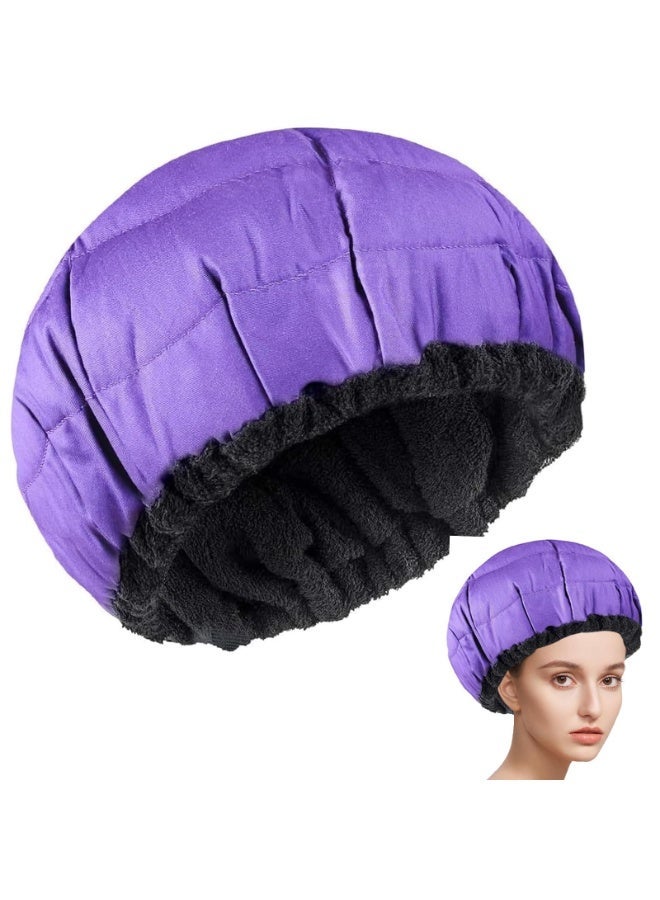 Cordless Deep Conditioning Heat Cap, Yakiter A Hot Head Cap to Hydrate, Moisturize and Condition, 100% Natural Cotton Flaxseed Seed Interior (Purple) - Image 1