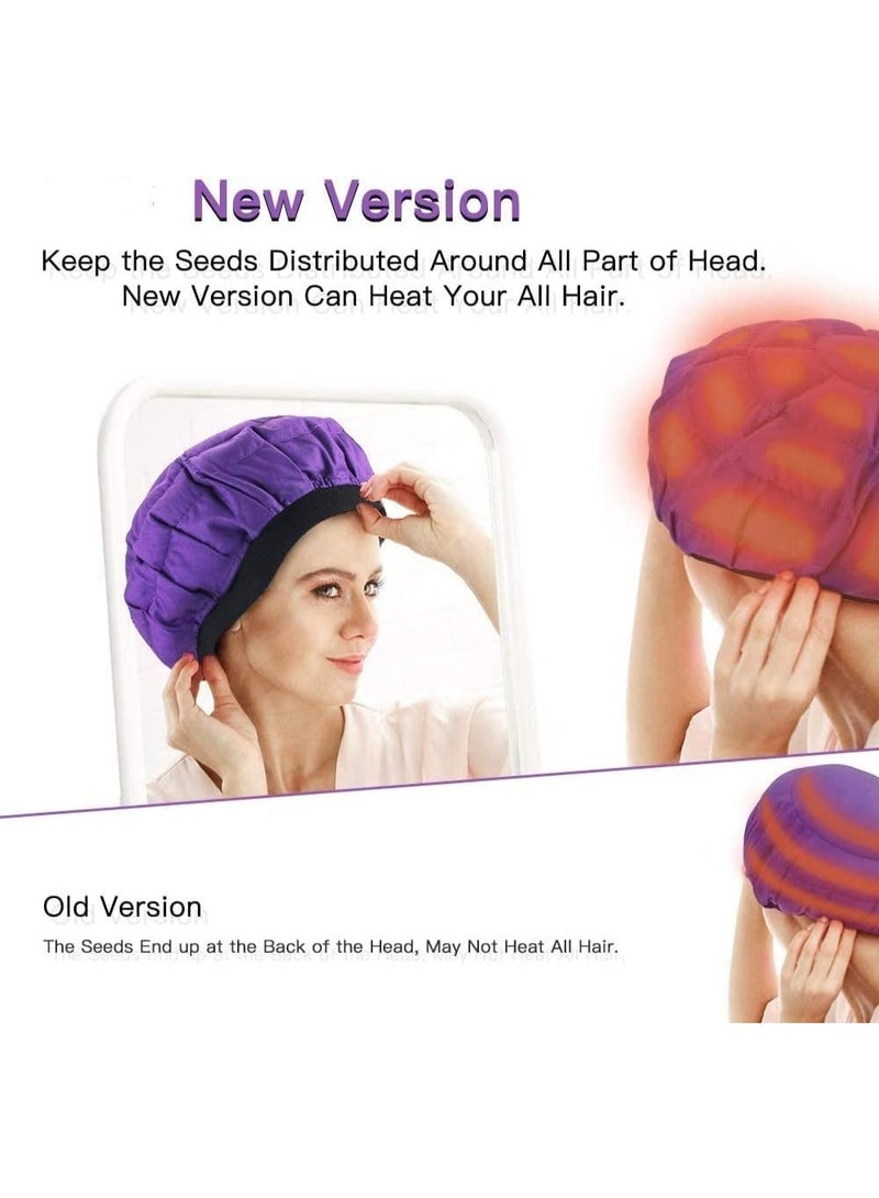 Cordless Deep Conditioning Heat Cap, Yakiter A Hot Head Cap to Hydrate, Moisturize and Condition, 100% Natural Cotton Flaxseed Seed Interior (Purple) - Image 3