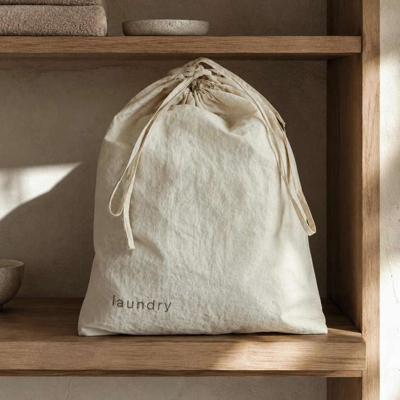 Pan Home Rikit Laundry Pouch with Drawstring 27x32cm- Natural - 261PSF9900143 - Image 1