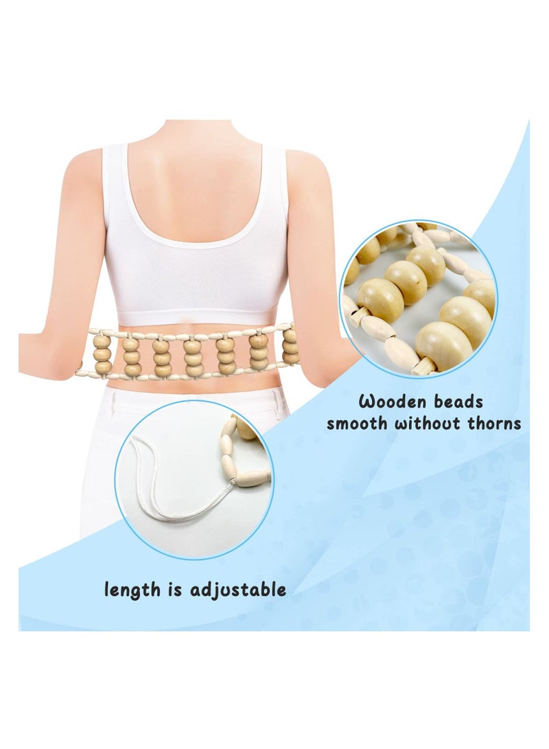 SYOSI, Wooden Massage Back Roller Rope, Wooden Therapy Cellulite Massage Roller for Neck Leg Back Pain Relief - Image 3