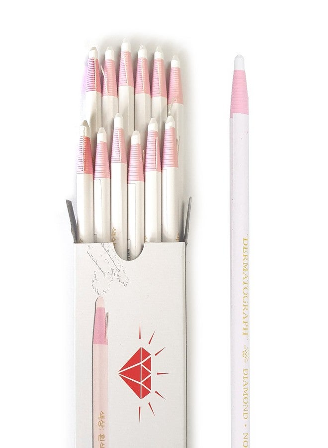LENITH Korean Glass Markers Grease Pencils Peel-Off Type Grease Pencils China and Porcelin Marker/Wax pencil for Vinyl, Metal, Skin, Paper, window glass, Checking Markers (12 Pencils) Color:White - Image 1