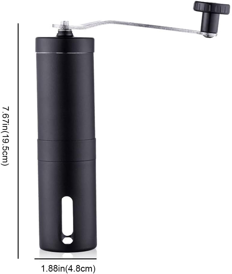 HOPz Manual Coffee Grinder Stainless Steel Manual Coffee Bean Grinder with Hand Crank and Fine to Coarse — Portable Espresso Grinder for Camping or Travel (Black Silve) - Image 2