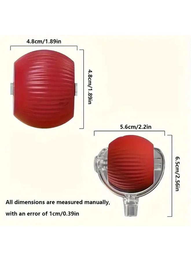 كرة أتوماتيكية حمراء متحركة مع أضواء LED وذيل للقطط والكلاب شحن عبر USB - Image 3