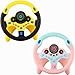 Fahacop 2 Pack Car Driving Simulated Toy Kids Steering Wheel Copilot Driving Steering Wheel Toy with Light Music for Kids Early Learning Educational Sounding Toys 2 Colors - Image 2