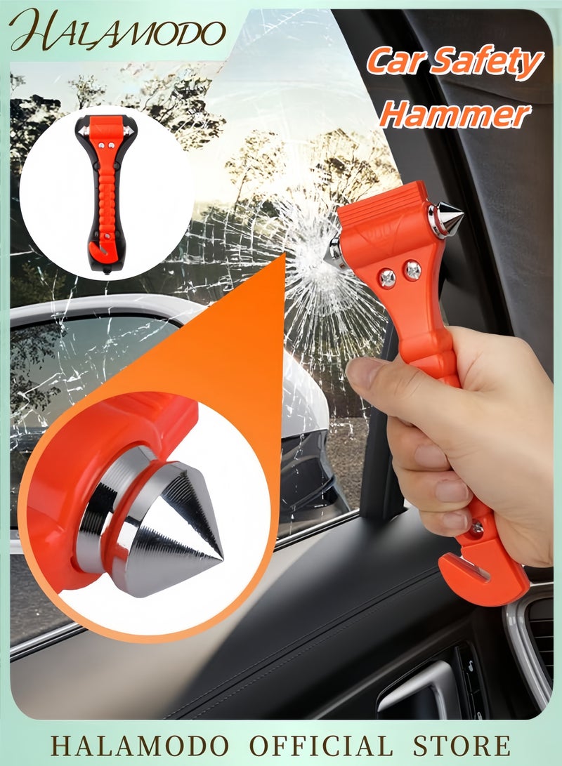 هالامودو مطرقة أمان السيارة أداة الهروب في حالات الطوارئ مطرقة كسر زجاج نافذة السيارة مع دعامة التثبيت أساسيات سلامة السيارات للعائلة والطوارئ في السيارة - Image 1