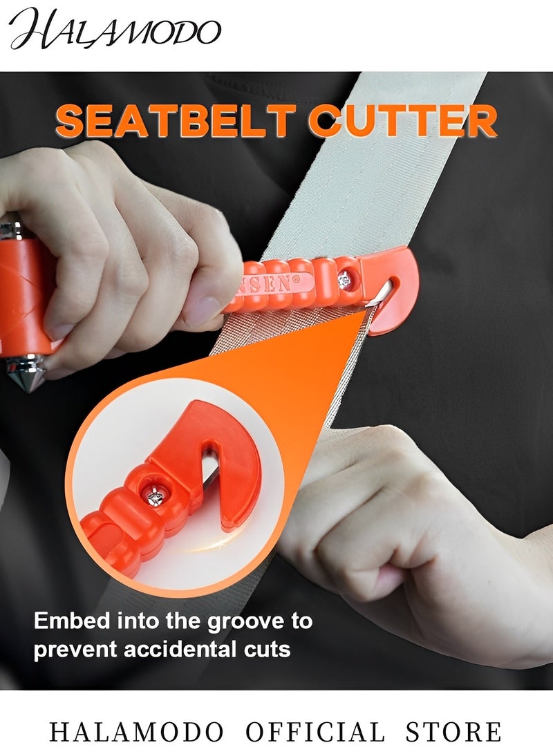 هالامودو مطرقة أمان السيارة أداة الهروب في حالات الطوارئ مطرقة كسر زجاج نافذة السيارة مع دعامة التثبيت أساسيات سلامة السيارات للعائلة والطوارئ في السيارة - Image 2