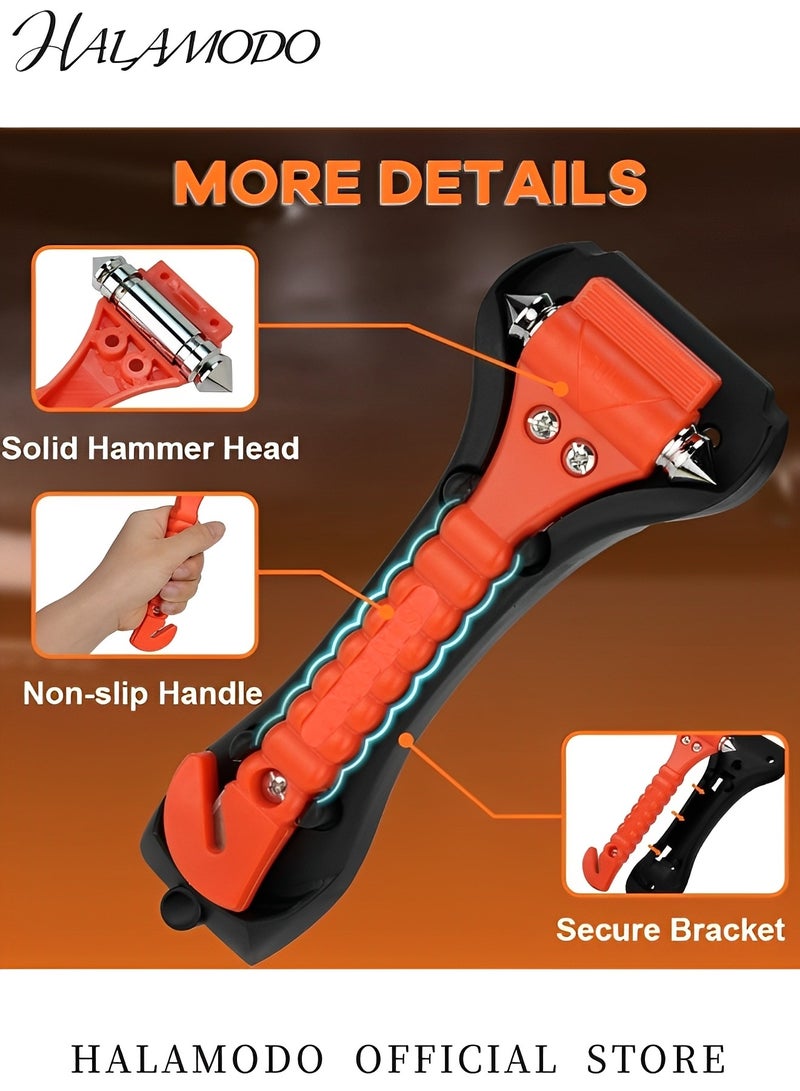 هالامودو مطرقة أمان السيارة أداة الهروب في حالات الطوارئ مطرقة كسر زجاج نافذة السيارة مع دعامة التثبيت أساسيات سلامة السيارات للعائلة والطوارئ في السيارة - Image 4