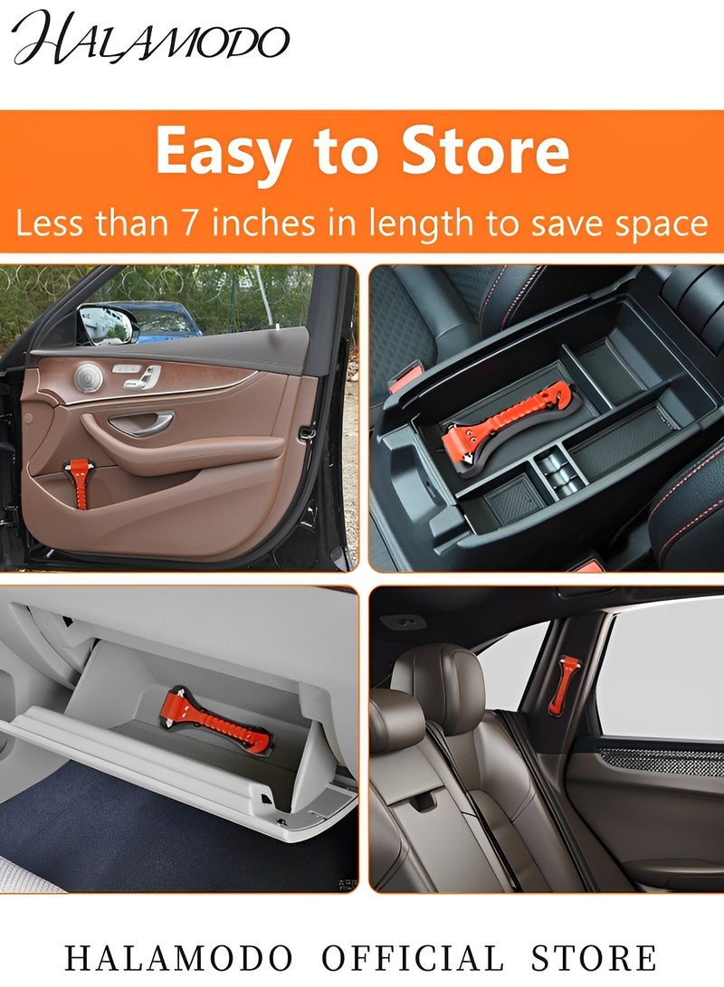 هالامودو مطرقة أمان السيارة أداة الهروب في حالات الطوارئ مطرقة كسر زجاج نافذة السيارة مع دعامة التثبيت أساسيات سلامة السيارات للعائلة والطوارئ في السيارة - Image 5