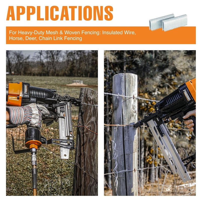 Freeman 9-Gauge 1-3/4" Fencing Staples | Glue Collated | Hot Dipped Galvanized Steel | 1000 Count | For Mesh, Horse, Deer & Chain Link Fencing | Compatible with PE20VFS9, G2FS9, PFS9 | FS9G175 - Image 3