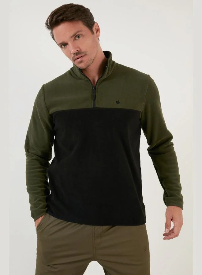 Buratti Buratti Regular Fit Anti-Pilling Non-Pilling Standing Collar Winter Raised Polar Fleece Men's POLAR 5906016