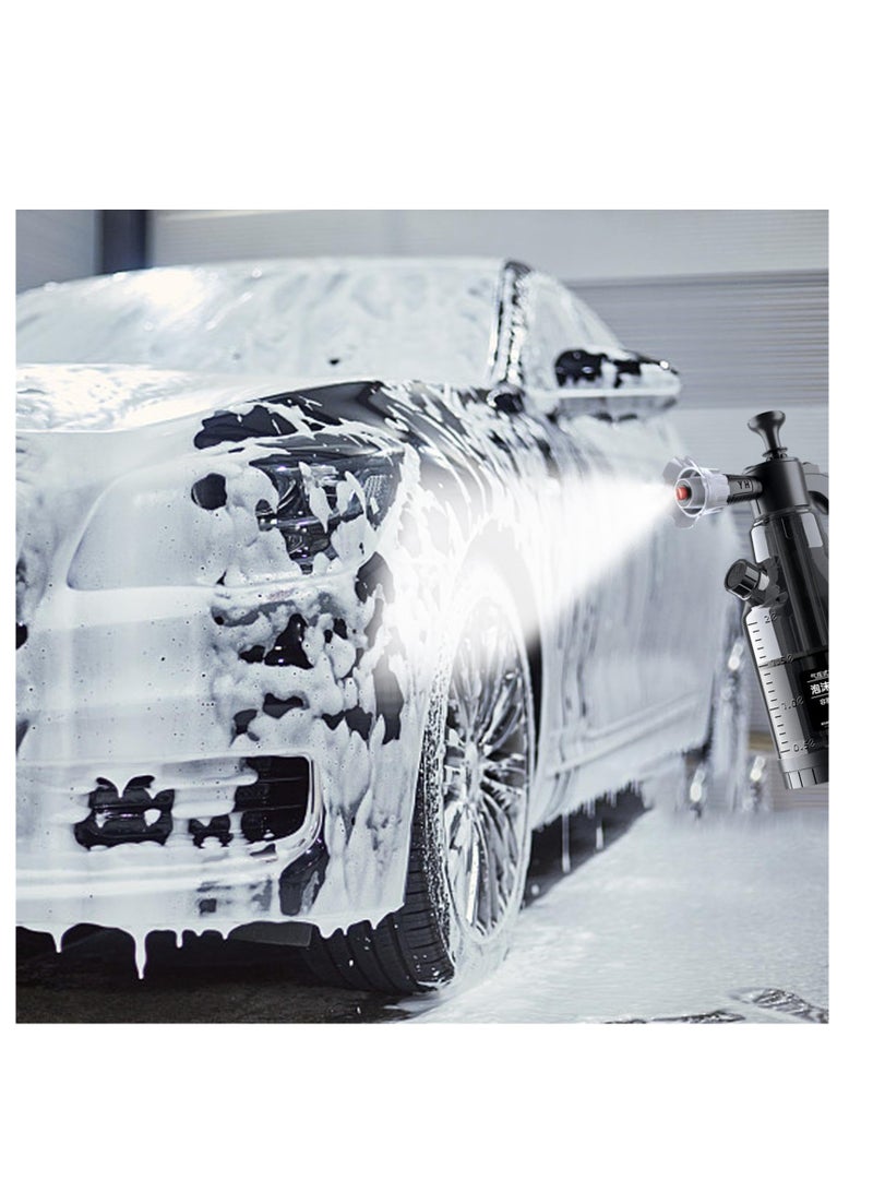 Excefore Pump Foaming Sprayer,  Hand Pressure Snow Foam Sprayer with Wide Spraying Nozzles, Towel, Sponge, Car Wash Manual Foam Bottle, Hand Pressurized Soap Sprayer for Garden Cleaning, Car Detailing  - Image 5