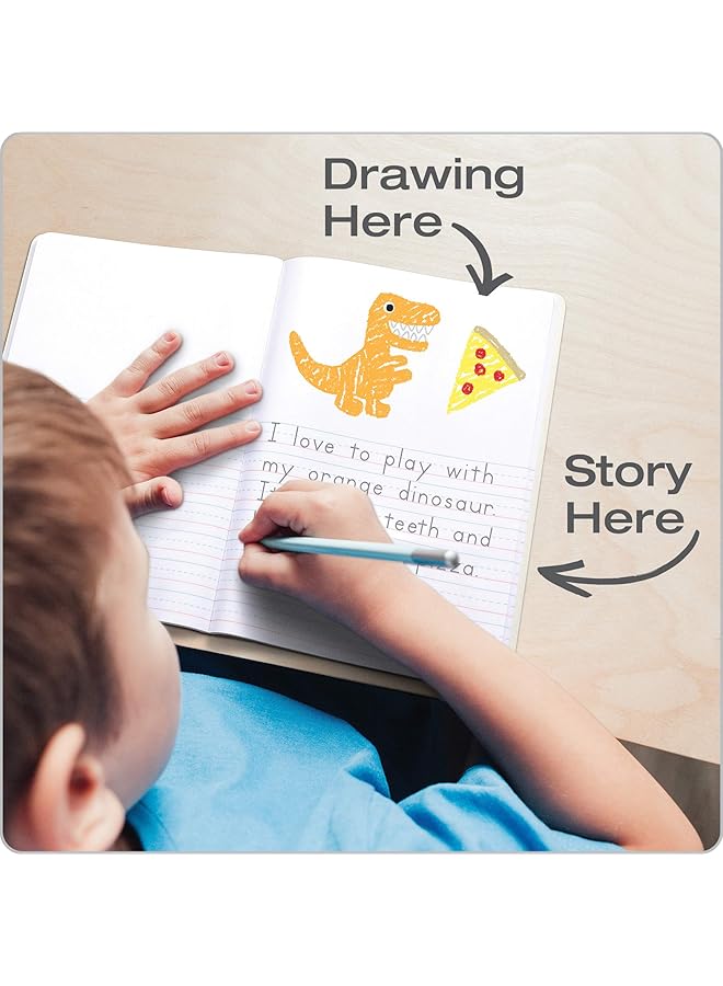 erorex Primary Composition Notebooks Kids Handwriting And Drawing Story Journal Pre K Grades K 2 100 Sheets 200 Pages 9 3 4 X 7 1 2 63784 Pack Of 4 - Image 2